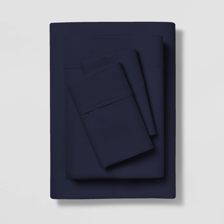 Utopia Bedding Queen Sheet Set - Jersey Knit Sheets 4 Pieces Set - Cotton  Jersey Soft Stretchy Sheets (Queen, Navy)