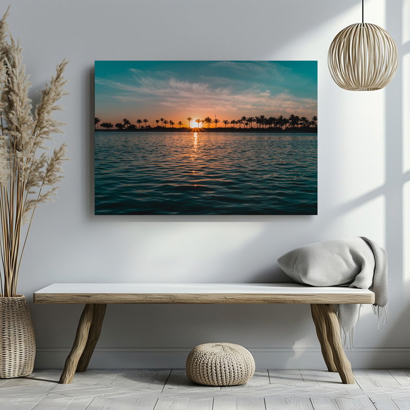 Reproduction d'art sur toile, "Un lever de soleil serein sur un plan d'eau tranquille", H 9 po x l 12 po