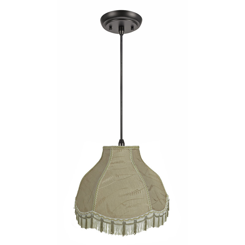 Luminaire suspendu 1 lumière à cône simple Alisha, Blanc cassé