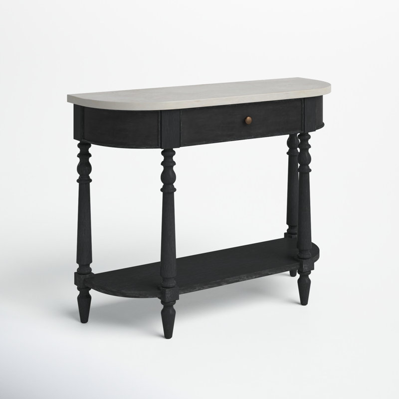 Aberdale 40'' Console Table with Marble Top, Black