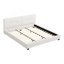 Très grande base de lit très grand, plateforme rembourrée avec tête de lit capitonnée incurvée, coins carrés doux, beige