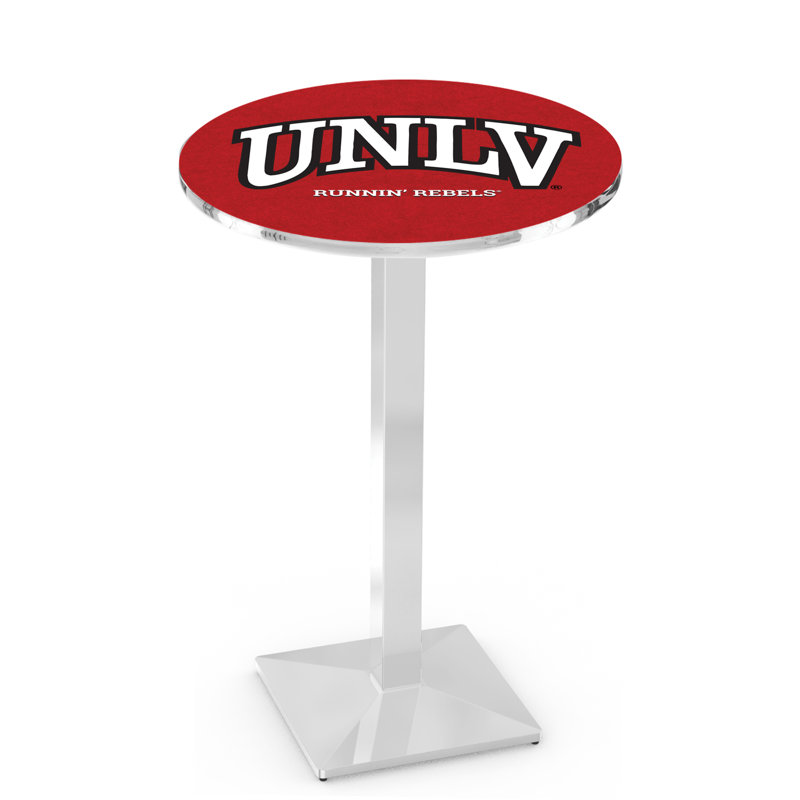 Round Metal Base Dining Table, Chrome, University of Nevada Las Vegas