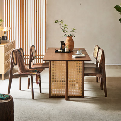 62.99"Simple and modern rectangular solid wood dining table