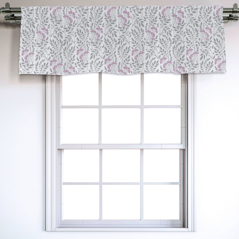 Sateen Floral Ruffled Window Valance