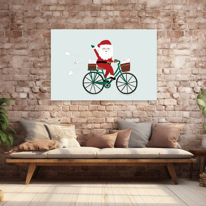 Père Noël fantaisiste, art contemporain, H 40 po x l 60 po