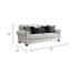 Viani Sofa, Roll Arms, Flange Trim, 5 Pillows, White Chenille 87 Inch