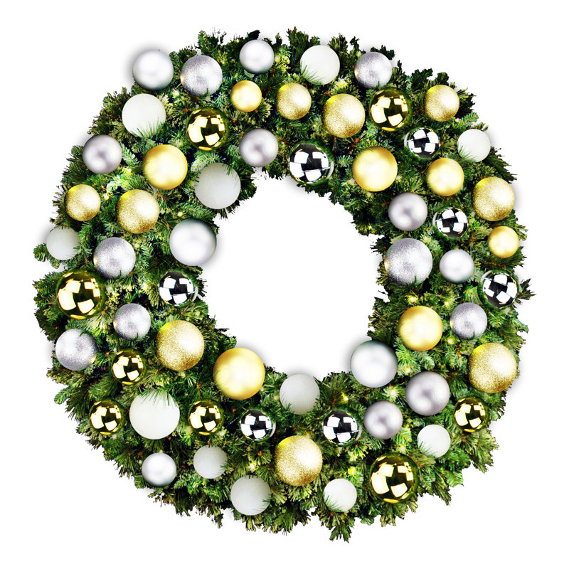 Couronne lumineuse, H 8 po x l 60 po x P 60 po, Argent / or