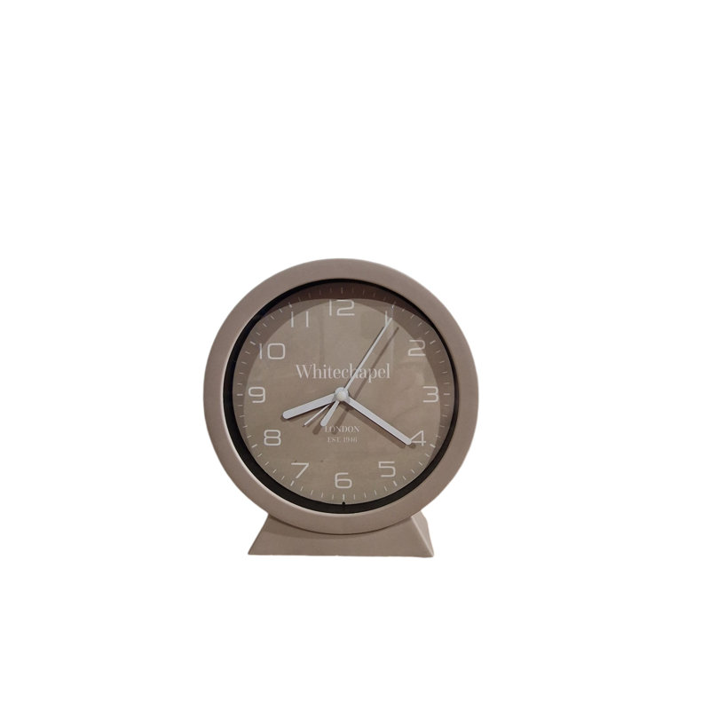 Geko Quartz movement / Crystal Tabletop Clock, Taupe