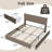 Bed Frame with 4 Storage Drawers, Platform Bed Frame with Upholstered Channel Tufted Wingback Headboard, Strong Wooden Slats Support, No Box Spring Needed-976707327-976707072