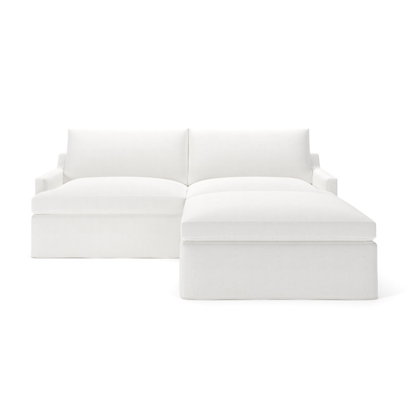 Canapé modulaire 3 pièces Wrenley, Natté lueur lunaire Drusky Sustain®