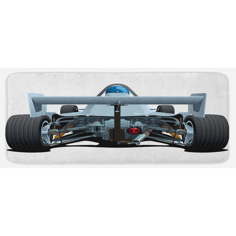 Tapis de cuisine bleu-gris noir