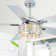 Modern 52 in. Crystal Reversible Ceiling Fan with Light Kit and Remote
