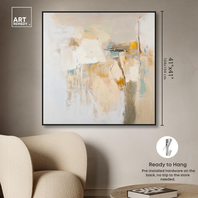 Toile «Sands of Solitude I» par Art Remedy, H 41 po x l 41 po x P 1,8 po, Cadre flottant noir