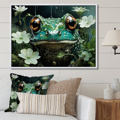 Joli portrait de grenouille à l'étang I