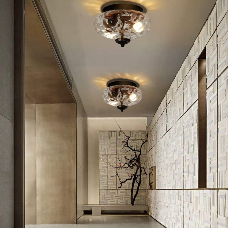 Hammer Striking Glass Flat Lamp Pendant Light