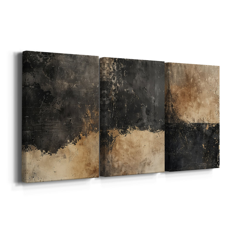 ABSTRACT Series CCDXL - Toile tendue sur mesure - 3 pièces, H 36 po x l 72 po