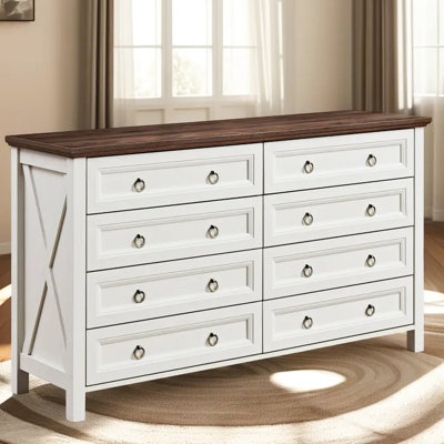 8 Drawer Dresser White,modern And Farmhouse Styles by August Grove