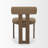 Ardith Curve Open Back Cream Chenille Tripod Frame Dining Chair-686184567