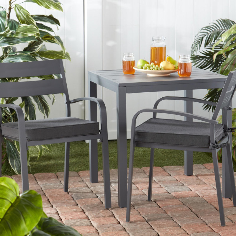 Sunbrella Outdoor Dining Chair Seat Pad, Canvas Coal