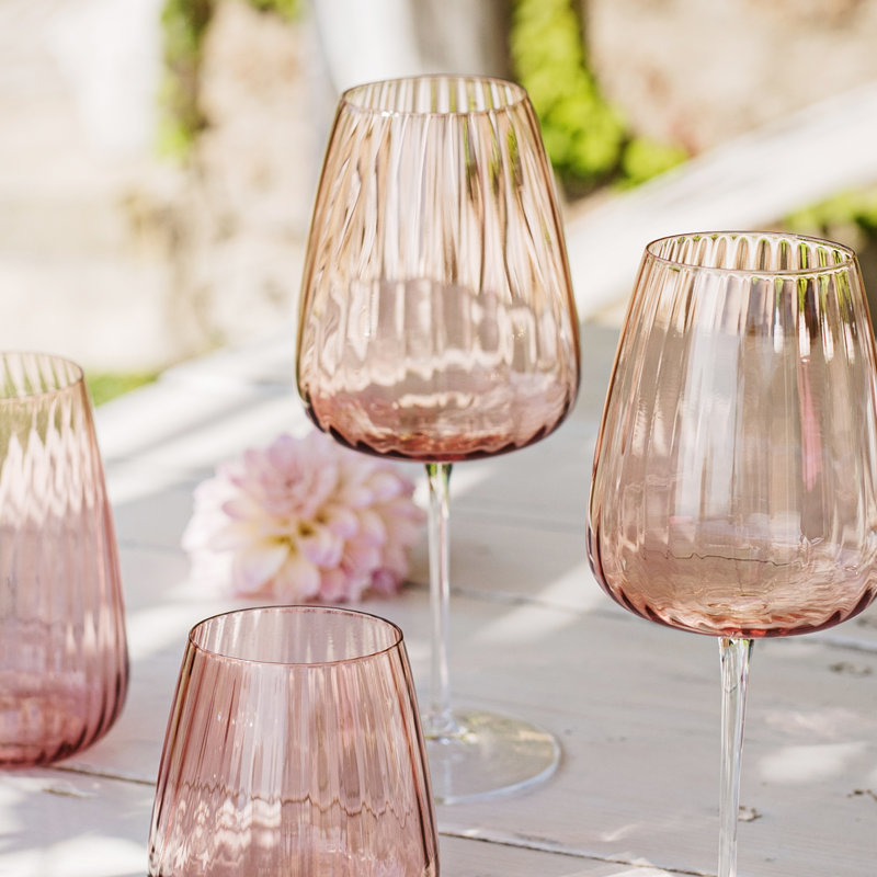 Francesca Wine Glass, Pink