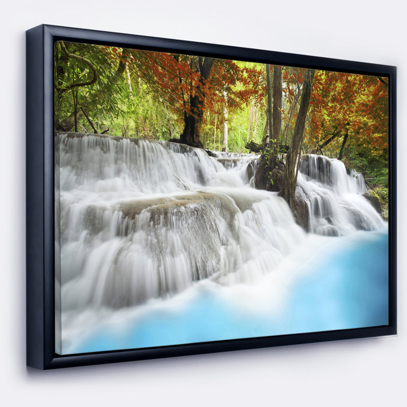 «Roaring Erawan Waterfall», photographie sur toile à cadre flottant, H 16 po x l 32 po x P 1 po