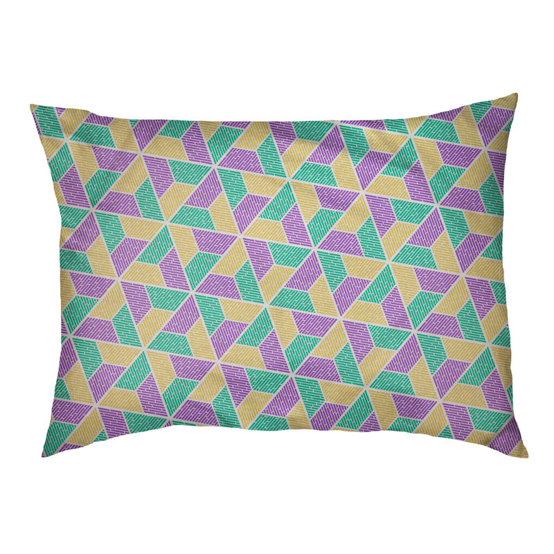 Coussin pour chien Byrge Trapezoids, Grand (l 40 po x P 30 po x H 32,5 po), Jaune/vert