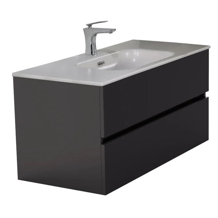 Meuble-lavabo simple 33,5 po avec comptoir, Anthracite mat
