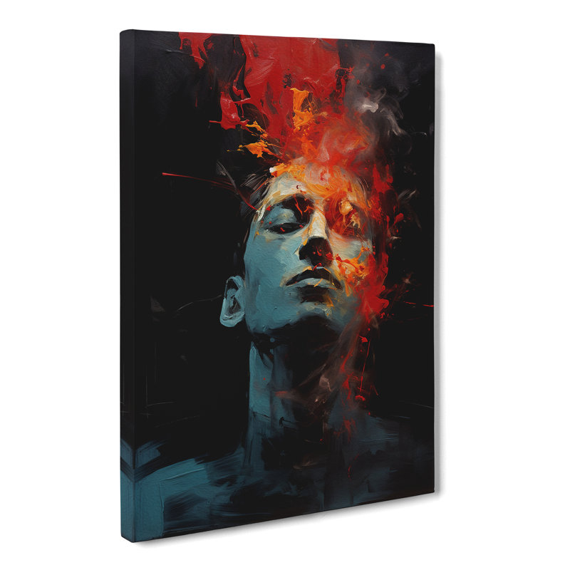 Male Gestural Art - Wrapped Canvas, 60cm H x 40cm W x 3cm D