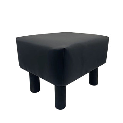 Contemporary Footstool Set Of 2Pc, Upholstery And Wooden Legs