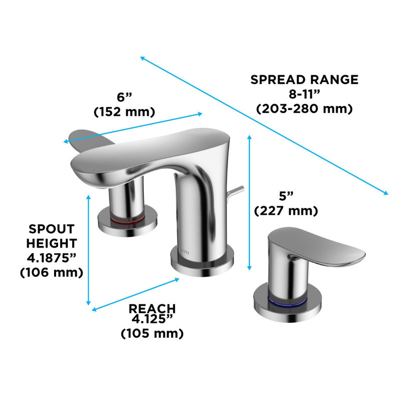 Double Handle Bathroom Faucet with Drain Assembly, Polished Chrome