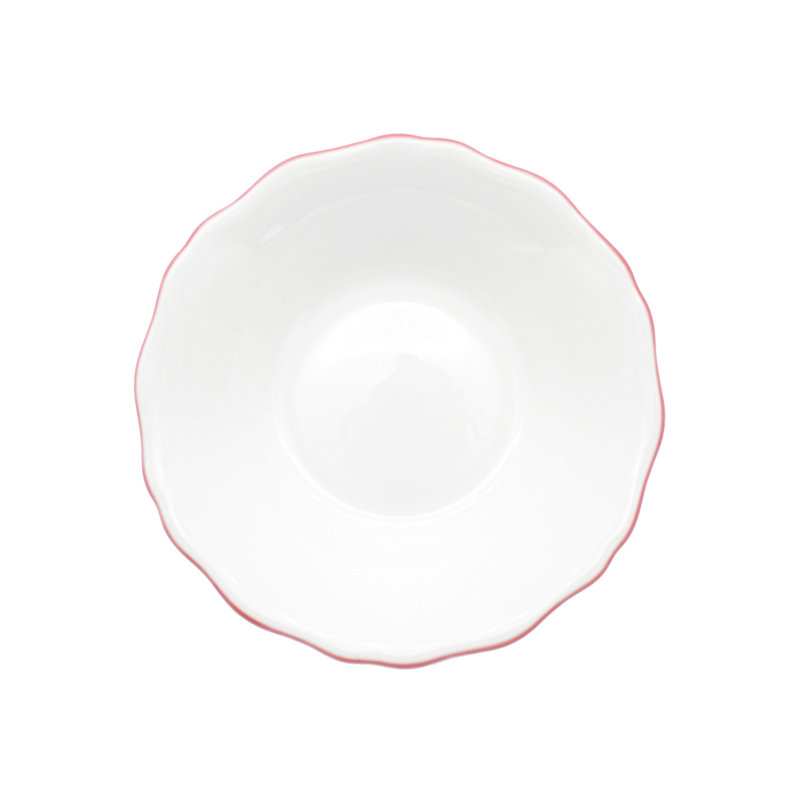 Amelie Bone China Dining Bowl, Roseate/White