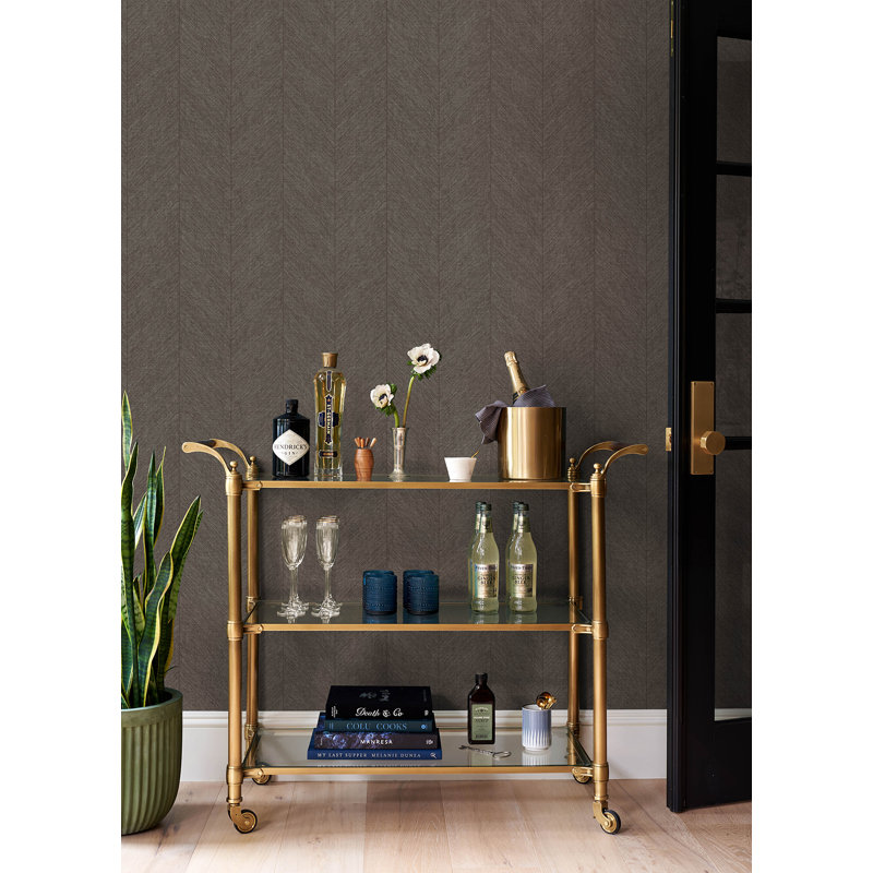 Kallam Pearl Chevron Wallpaper, Brown