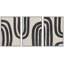 Motif géométrique en forme de ligne géométrique en spirale noire et brun clair à motif abstrait Mid-Century moderne 3 pièces-94434265-119461122-94434264