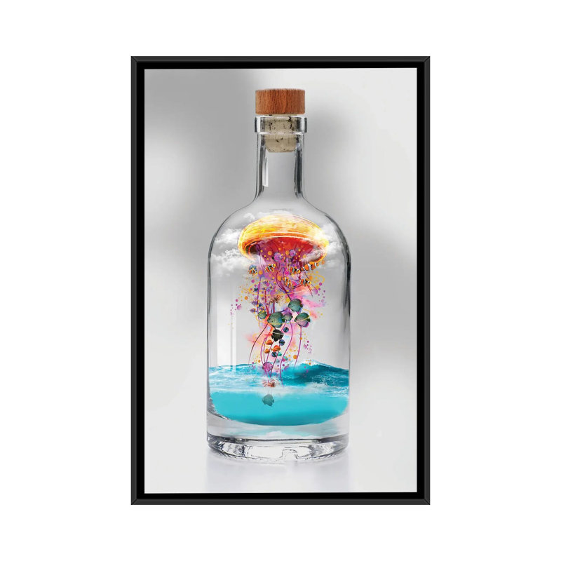 «Electric Jellyfish In A Bottle» par David Loblaw - impression sur toile tendue, H 26 po x l 18 po x 1,5 po
