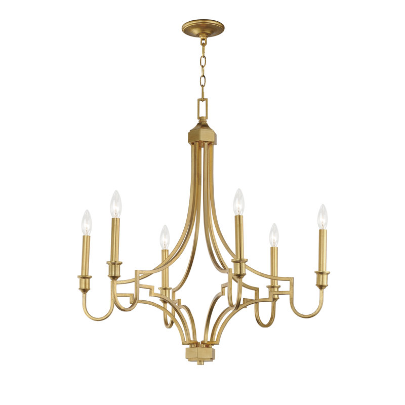 Kristofer 6 - Light Steel Dimmable Classic / Traditional Chandelier