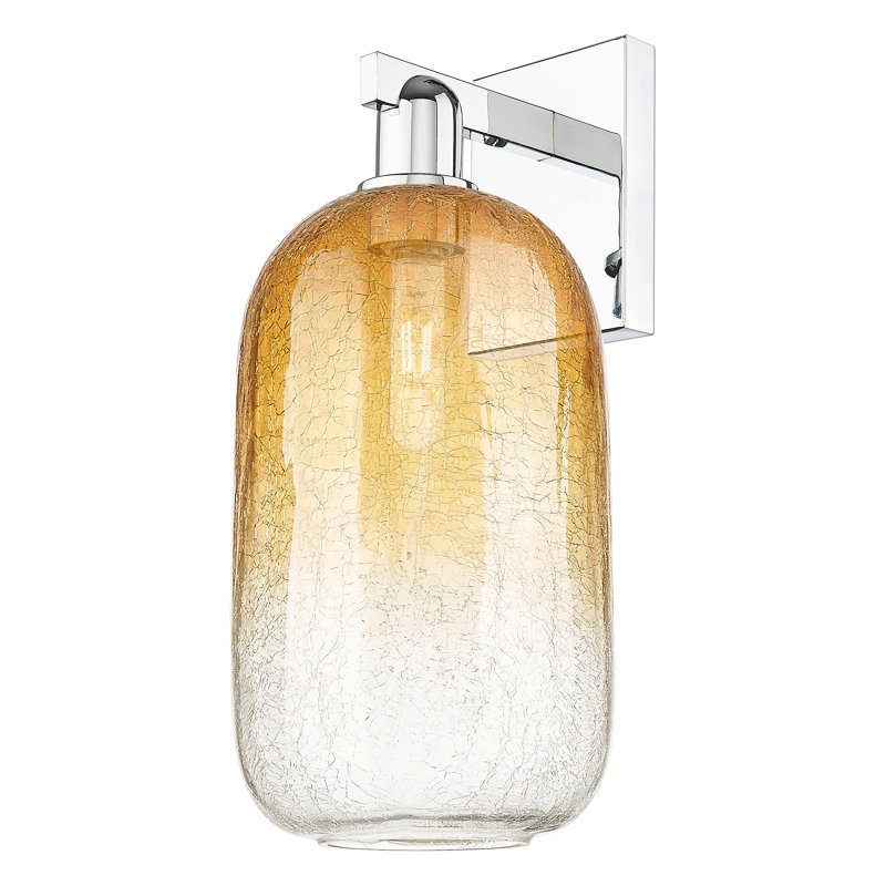 Maestas - 1 Light Wall Mount Sconce, Polished Chrome, Amber
