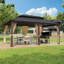 Pavillon de jardin d'extérieur à toit rigide en acier à 2 niveaux de 17,5 pi x l 11,6 pi avec protection totale en filet-123822007