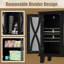Meuble-lavabo moderne noir avec prises de courant, meubles multifonctionnels en MDF de ferme