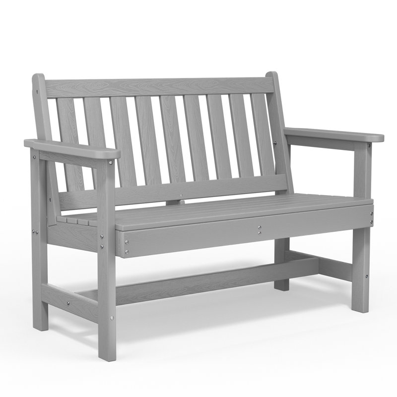 Genivieve HDPE Outdoor Bench, Space Gray