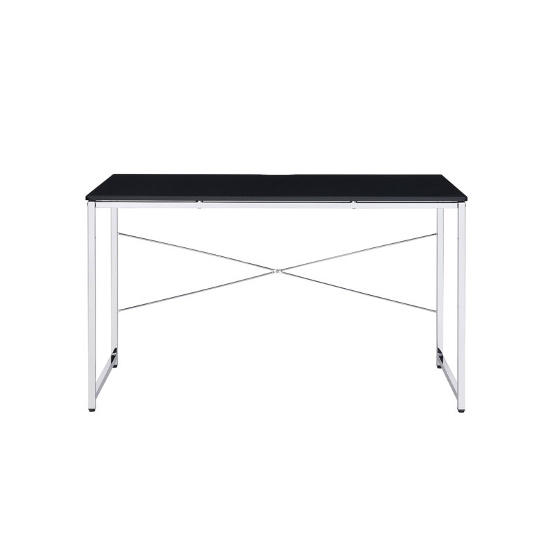 Bureau d'écriture noir et chrome avec base traîneau, Noir