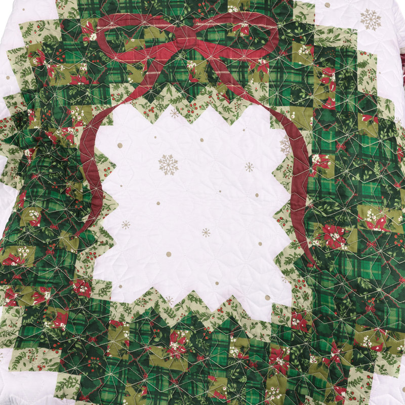Merry Berry Reverisbile Holiday Quilt Set, Full/Queen