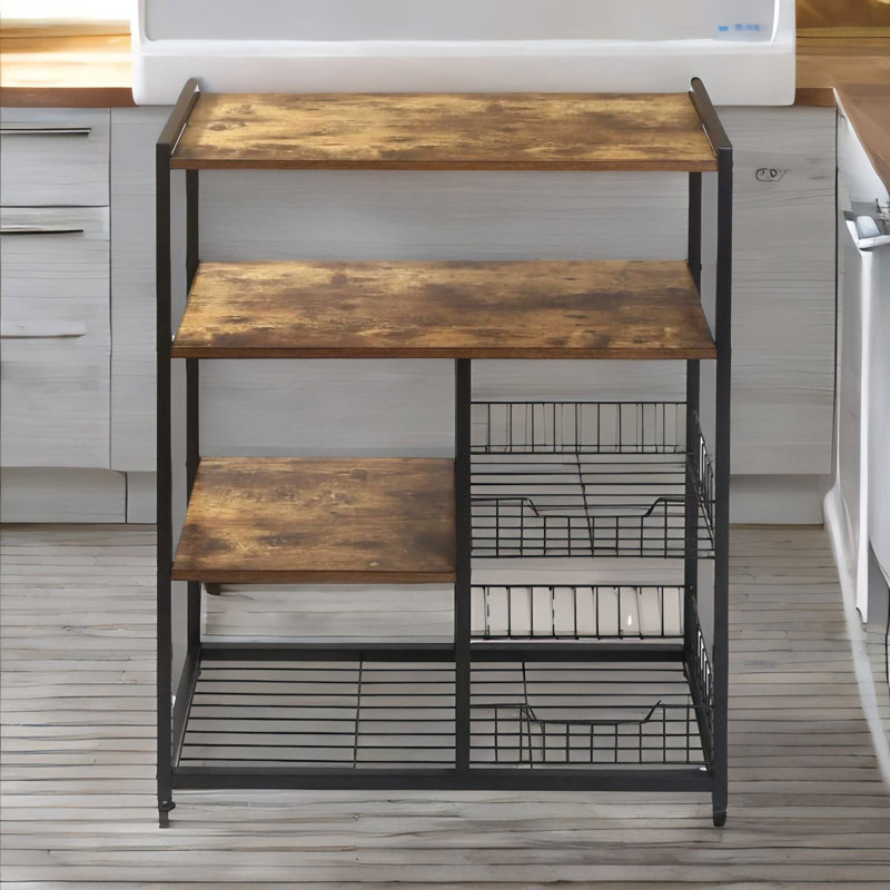 Industrial 4 Tier Kitchen Baker's Rack With Storage Shelves