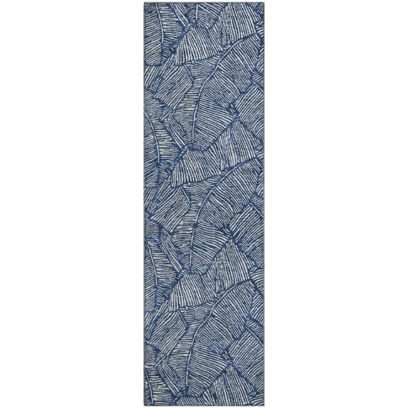 Premium Machine Washable Prisco Navy Rug, Runner 2'3" x 7'6"