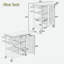 Îlot de cuisine extérieur pliable avec roulettes verrouillables, armoire de rangement et porte-serviettes-125414261