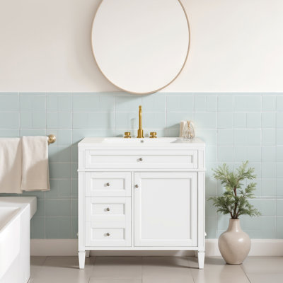 Nabilah Bathroom Storage Cabinet With 2 Drawers,36'' Bathroom Vanity with Top Sink