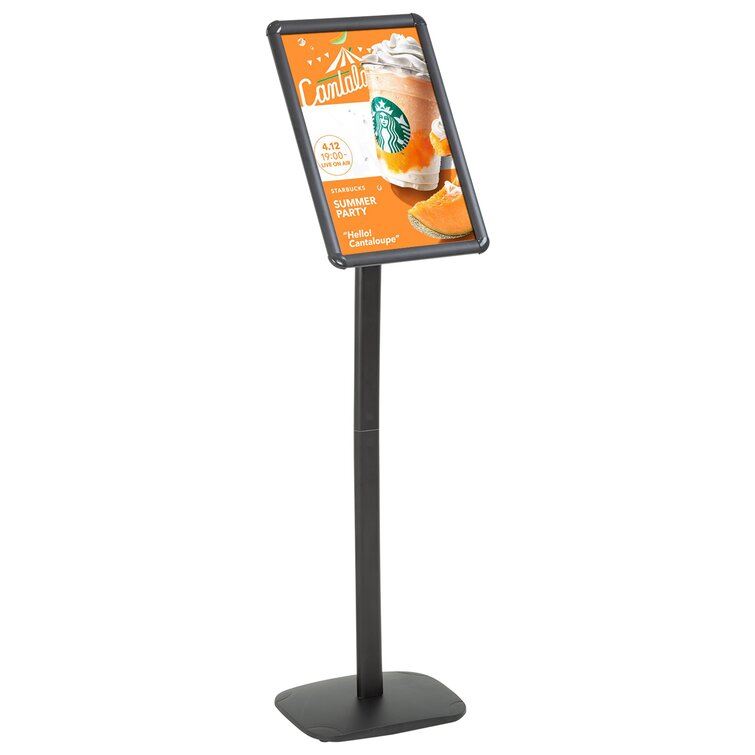 BestOffice Sign Stand Base Sign Holder Standing Pedestal Poster Stand Sign  Stand Curved Menu Advertising Display Both Vertical  Horizontal View  Aluminum Snap Open Frame (8.5X11 Inch)  Reviews Wayfair Canada