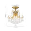 Plafonnier semi-encastré en cristal 3 lumières French Vintage