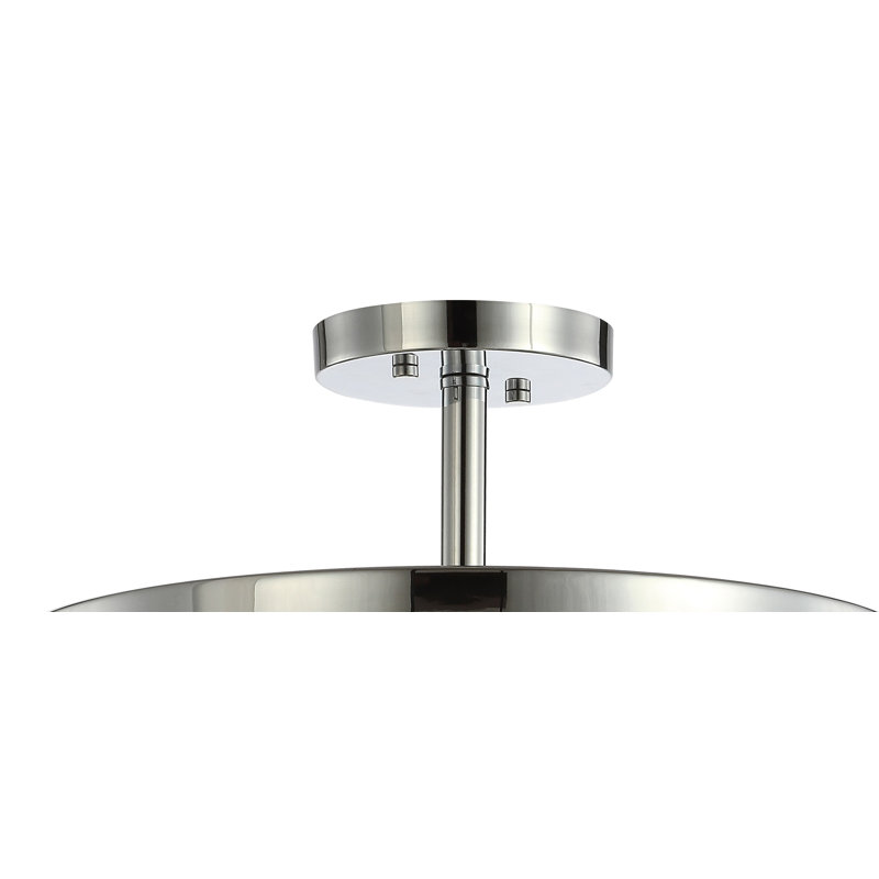 Pinkney Glass Semi Flush Mount, Chrome