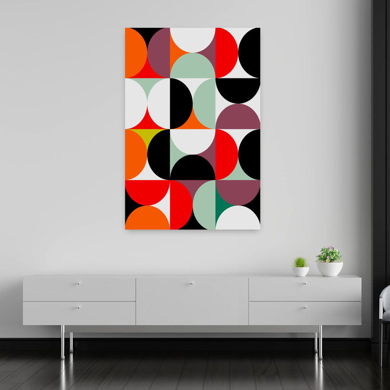 Contemporary Art Abstract Colourful Geometric Art, 60" H x 40" W