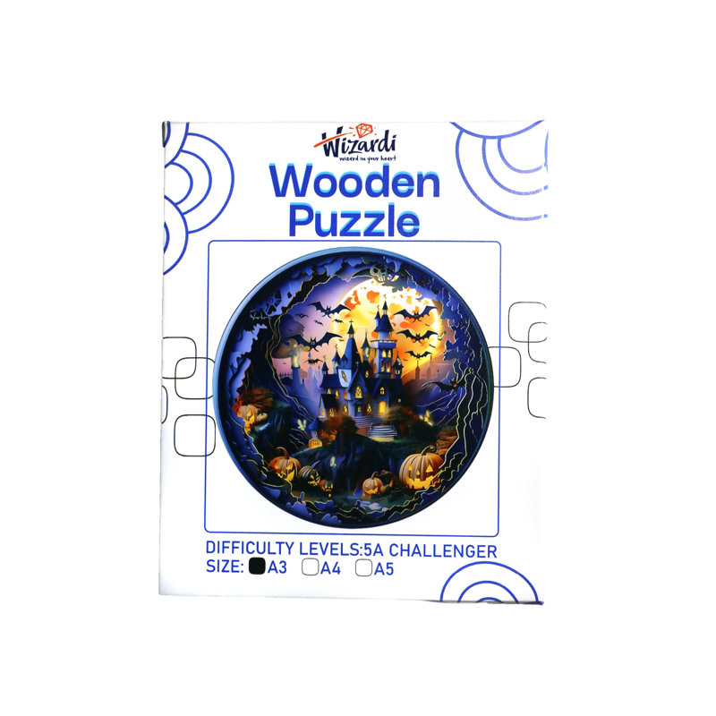 Maison hantée - casse-tête d'Halloween en bois par Wizardi F07N9-26